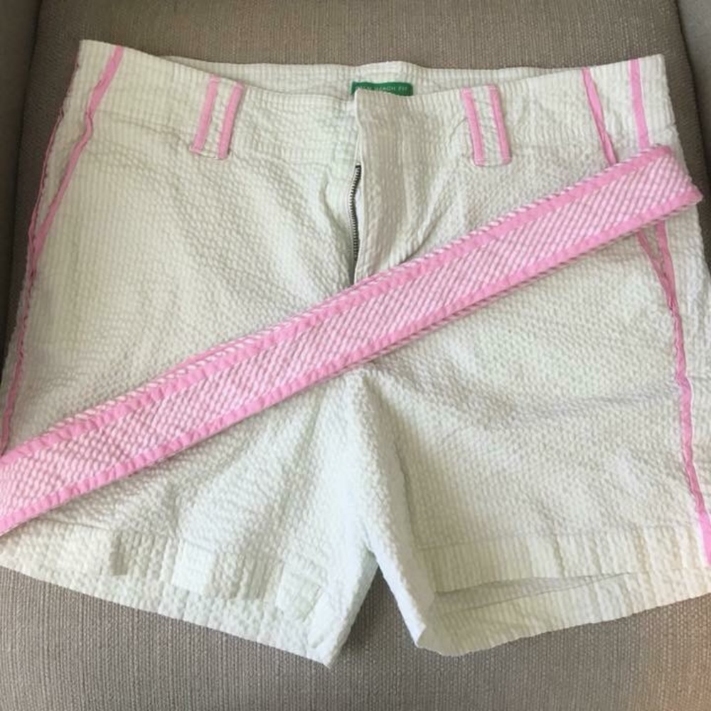 Lilly Pulitzer Mint/Pink seersucker shorts